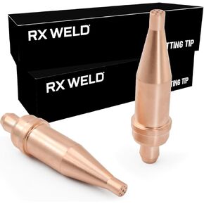 RX WELD 1-1-101 Acetylene Cutting Torch Tips, Fit V-Style Heavy Duty Torch - Pack of 2