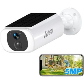 ANRAN 2K Solar Security Camera Wireless Outdoor, Forever Power with Built-in Solar Panel, WiFi Home Security Cameras, 2-Way Audio, PIR Detection, Color Night Vision, Works with Alexa, C3 2-Cam Pack