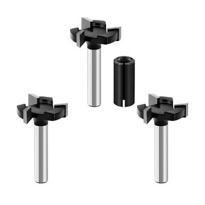 CNC Spoilboard Surfacing Router Bits, 1/4-Inch Shank 1-1/2-Inch Cutting Diameter, DARTOTEK Slab Flattening Router Bit Planing Bit Wood Planing Bit Planer Bit for Wood (4 of Pack)
