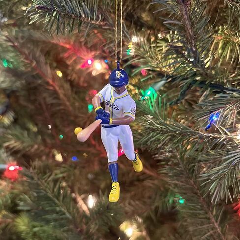 Tree Buddees x Savannah Bananas Yellow Banana Ball Baseball Shaped Glass Christmas Ornament (Banana Ball) in Kuwait