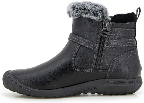 JBU Womens Dolce Zippered Round Toe Casual Boots Ankle - Black in Saudi Arabia