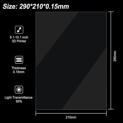 6PCS FEP Film Release Films for ELEGOO Mars/Mars 2 Pro/Mars 3/ANYCUBIC Photon/Photon Mono 4K/Phrozen Sonic Mini 4K/Creality Halot-one/LD-002R/LD-002H LCD/SLA/DLP 3D Printer, 200 x 140 x 0.15mm in Saudi Arabia