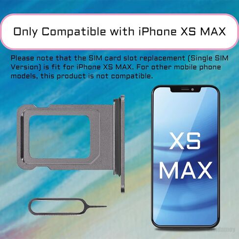 لفون Xs ماكس الأسود حامل بطاقة SIM محول نسخة SIM واحدة XSMAX استبدال فتحة علبة البطاقة مع حلقة مطاطية مقاومة للماء SIM القاذف ل A1921 A2101 A2102 A2103 A2104 in Saudi Arabia