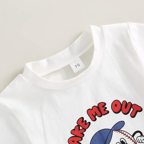 Toddler Baby Boy Baseball Outfits Letter Print Short Sleeve T-Shirt Rugby Print Elastic Shorts Infant Summer Clothes in Saudi Arabia