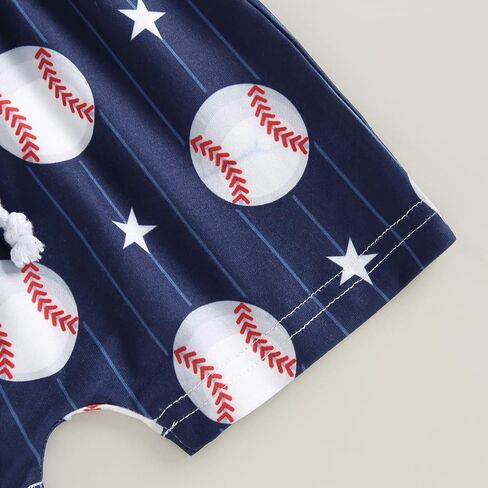 Toddler Baby Boy Baseball Outfits Letter Print Short Sleeve T-Shirt Rugby Print Elastic Shorts Infant Summer Clothes in Saudi Arabia