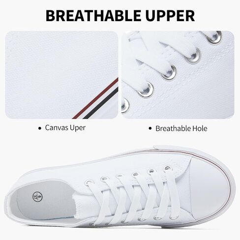 SERNIAL Womens White Platform Sneakers Low Top Platform Shoes Black Canvas Shoes for Women in Saudi Arabia