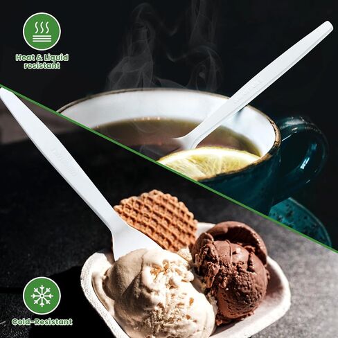 Extra Heavyduty Compostable Forks Disposable Cutlery No Plastic Forks 200 Count 7Inch Biodegradable Utensils Eco Friendly Silverware Repurpose Serving Flatware for Party,Daily Use,BBQ,Picnic in Saudi Arabia