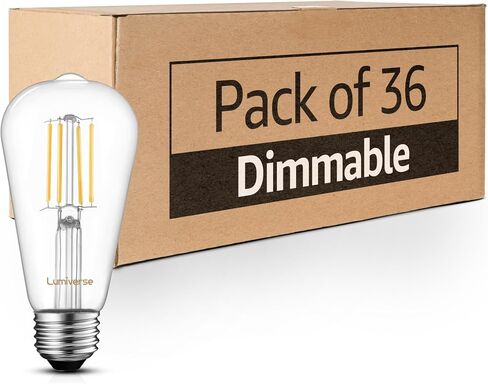 Lumiverse Edison Light Bulbs 60 Watt, 4000K Cool White, Non-Dimmable, Vintage Light Bulbs, E26 Medium Base ST19 Antique LED Filament Bulbs, Clear Glass, Pack of 6 in Saudi Arabia