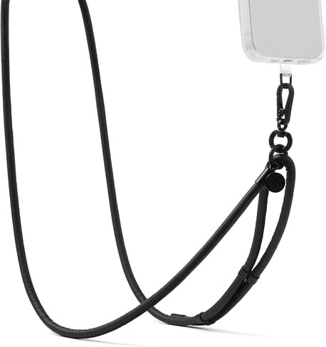 PopSockets Phone Lanyard, Phone Holder, Crossbody Phone Strap - Paracord Black in Saudi Arabia