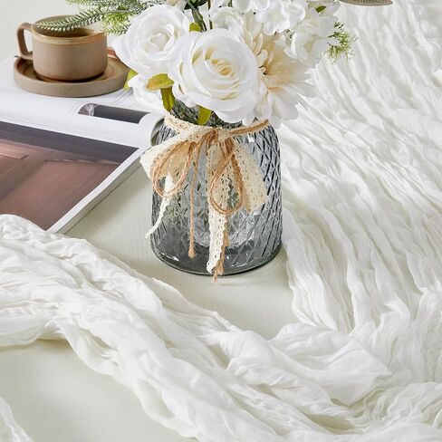 3Pack Ivory Cheesecloth Table Runner, 10ft Gauze Cheese Cloths Table Runners, Boho 35x120 Inches Rustic Tablerunner for Wedding, Bridal Baby Shower, Party, Birthday Decorations in Saudi Arabia