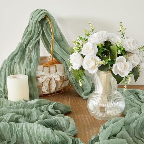 3Pack Ivory Cheesecloth Table Runner, 10ft Gauze Cheese Cloths Table Runners, Boho 35x120 Inches Rustic Tablerunner for Wedding, Bridal Baby Shower, Party, Birthday Decorations in Saudi Arabia