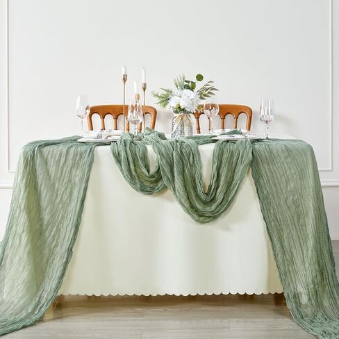3Pack Ivory Cheesecloth Table Runner, 10ft Gauze Cheese Cloths Table Runners, Boho 35x120 Inches Rustic Tablerunner for Wedding, Bridal Baby Shower, Party, Birthday Decorations in Saudi Arabia