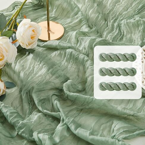 3Pack Ivory Cheesecloth Table Runner, 10ft Gauze Cheese Cloths Table Runners, Boho 35x120 Inches Rustic Tablerunner for Wedding, Bridal Baby Shower, Party, Birthday Decorations in Saudi Arabia