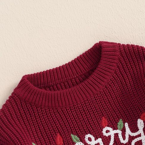 Lnzyyephy Toddler Baby Boy Girl Christmas Sweater Letter Embroidery Pullover Sweatshirt Knitwear Infant Fall Winter Clothes in Saudi Arabia