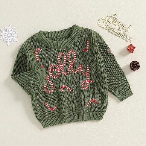 Lnzyyephy Toddler Baby Boy Girl Christmas Sweater Letter Embroidery Pullover Sweatshirt Knitwear Infant Fall Winter Clothes in Saudi Arabia