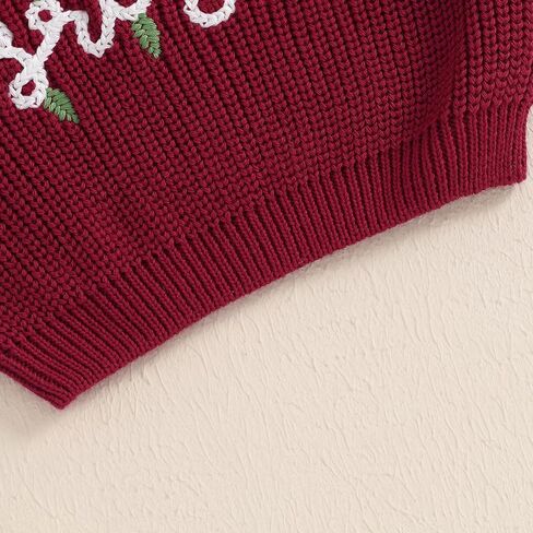 Lnzyyephy Toddler Baby Boy Girl Christmas Sweater Letter Embroidery Pullover Sweatshirt Knitwear Infant Fall Winter Clothes in Saudi Arabia