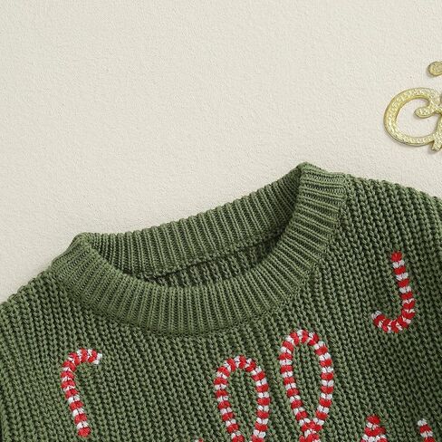 Lnzyyephy Toddler Baby Boy Girl Christmas Sweater Letter Embroidery Pullover Sweatshirt Knitwear Infant Fall Winter Clothes in Saudi Arabia