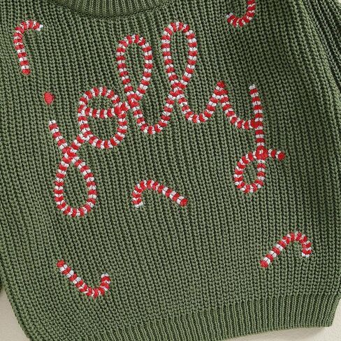 Lnzyyephy Toddler Baby Boy Girl Christmas Sweater Letter Embroidery Pullover Sweatshirt Knitwear Infant Fall Winter Clothes in Saudi Arabia