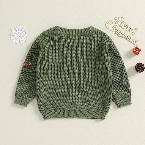 Lnzyyephy Toddler Baby Boy Girl Christmas Sweater Letter Embroidery Pullover Sweatshirt Knitwear Infant Fall Winter Clothes in Saudi Arabia
