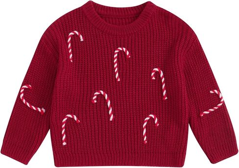 Lnzyyephy Toddler Baby Boy Girl Christmas Sweater Letter Embroidery Pullover Sweatshirt Knitwear Infant Fall Winter Clothes in Saudi Arabia