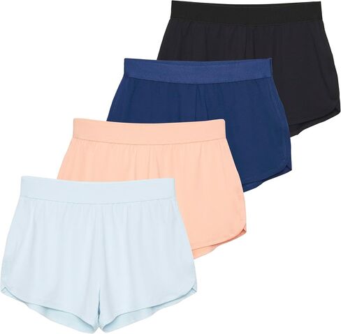3 Pack Women's 3" Dry-Fit Dolphin Running Shorts with Pockets - Athletic Gym Workout Basketball Sports Shorts in Saudi Arabia