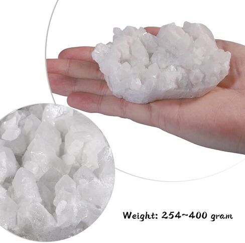 mookaitedecor Natural Clear Quartz Crystal Cluster Geode Druzy Mineral Specimen Irregular White Crystals Stones Home Decor, 70-130g in Kuwait