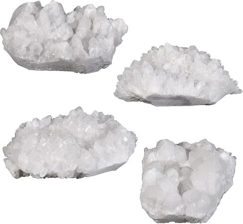 mookaitedecor Natural Clear Quartz Crystal Cluster Geode Druzy Mineral Specimen Irregular White Crystals Stones Home Decor, 70-130g in Kuwait