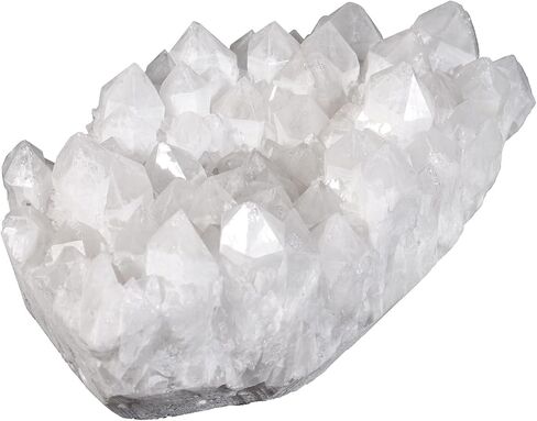 mookaitedecor Natural Clear Quartz Crystal Cluster Geode Druzy Mineral Specimen Irregular White Crystals Stones Home Decor, 70-130g in Kuwait