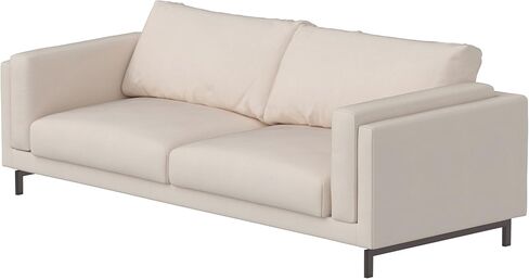 Slipcover Only! Heavy Duty Sofa Covers Compatible with IKEA Nockeby Sofa 3 Three Seat with Chaise Corner Sectional Slipcover (Left Longer Polyester Beige) in Kuwait