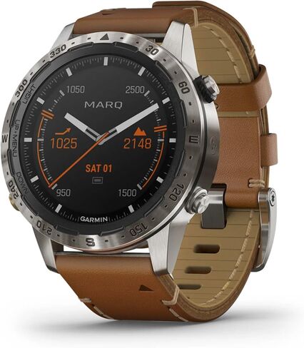 Garmin MARQ Adventurer Luxury Tool Smartwatch, Leather Strap, Black (010-02006-26) (Renewed) in Saudi Arabia