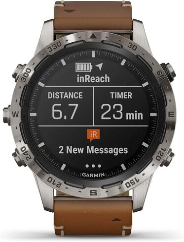 Garmin MARQ Adventurer Luxury Tool Smartwatch, Leather Strap, Black (010-02006-26) (Renewed) in Saudi Arabia