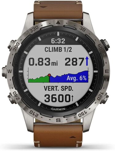 Garmin MARQ Adventurer Luxury Tool Smartwatch, Leather Strap, Black (010-02006-26) (Renewed) in Saudi Arabia