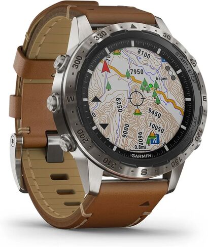 Garmin MARQ Adventurer Luxury Tool Smartwatch, Leather Strap, Black (010-02006-26) (Renewed) in Saudi Arabia