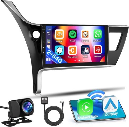 (2+64GB) Inefala Android 13 Car Stereo Upgrade for Toyota Corolla 2017-2018 Levin 2017 with Wireless Carplay Android Auto, 10.1" Touchscreen with GPS WiFi BT FM SWC Canbus MIC Backup Camera in Saudi Arabia