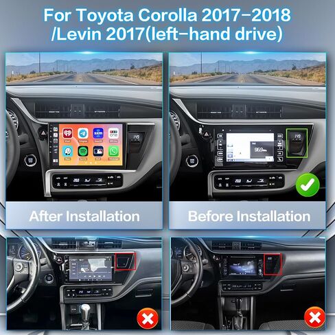 (2+64GB) Inefala Android 13 Car Stereo Upgrade for Toyota Corolla 2017-2018 Levin 2017 with Wireless Carplay Android Auto, 10.1" Touchscreen with GPS WiFi BT FM SWC Canbus MIC Backup Camera in Saudi Arabia