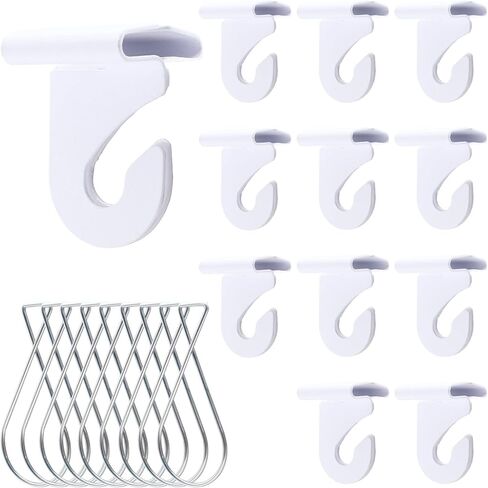 12 قطعة من خطافات السقف المتدلية، مشابك معدنية شديدة التحمل على شكل حرف T، خطافات تعليق السقف المعلقة، مشابك شبكية بيضاء لتعليق النباتات في المنزل والمكتب والفصول الدراسية لتزيين العلامات in Kuwait