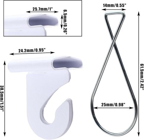 12 قطعة من خطافات السقف المتدلية، مشابك معدنية شديدة التحمل على شكل حرف T، خطافات تعليق السقف المعلقة، مشابك شبكية بيضاء لتعليق النباتات في المنزل والمكتب والفصول الدراسية لتزيين العلامات in Kuwait