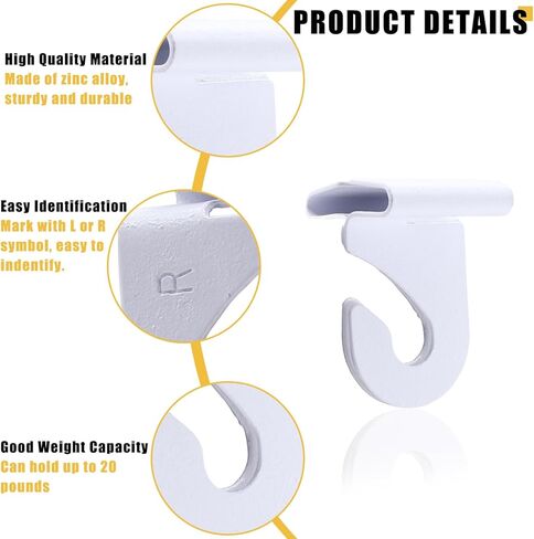 12 قطعة من خطافات السقف المتدلية، مشابك معدنية شديدة التحمل على شكل حرف T، خطافات تعليق السقف المعلقة، مشابك شبكية بيضاء لتعليق النباتات في المنزل والمكتب والفصول الدراسية لتزيين العلامات in Kuwait