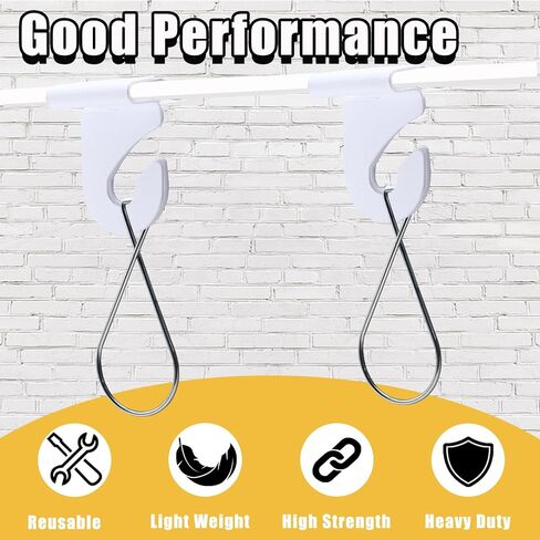 12 قطعة من خطافات السقف المتدلية، مشابك معدنية شديدة التحمل على شكل حرف T، خطافات تعليق السقف المعلقة، مشابك شبكية بيضاء لتعليق النباتات في المنزل والمكتب والفصول الدراسية لتزيين العلامات in Kuwait