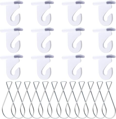 12 قطعة من خطافات السقف المتدلية، مشابك معدنية شديدة التحمل على شكل حرف T، خطافات تعليق السقف المعلقة، مشابك شبكية بيضاء لتعليق النباتات في المنزل والمكتب والفصول الدراسية لتزيين العلامات in Kuwait