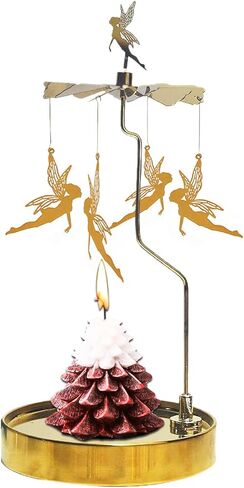 حامل شموع دوارة، حامل شموع دائري من فولكس روز جلود، حامل شموع معدني دوار لقطعة الطاولة المركزية، عيد الميلاد، عيد الحب، ديكور الحفلات، هدية (الغزلان) in Kuwait