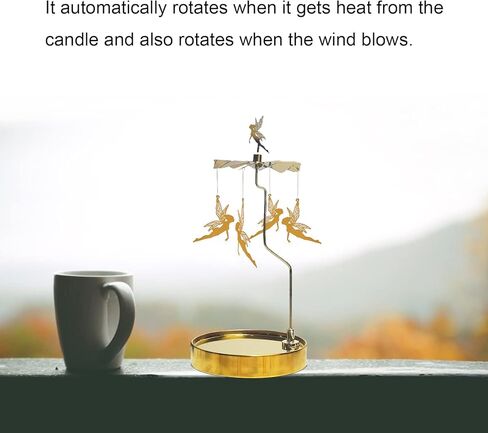 حامل شموع دوارة، حامل شموع دائري من فولكس روز جلود، حامل شموع معدني دوار لقطعة الطاولة المركزية، عيد الميلاد، عيد الحب، ديكور الحفلات، هدية (الغزلان) in Kuwait