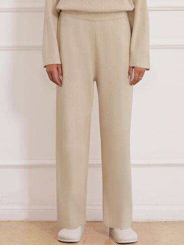 MEROKEETY Women's 2024 2 Piece Sets Long Sleeve Sweater Top Wide Leg Pants Lounge Matching Set Tracksuit in Saudi Arabia