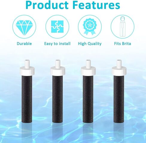 Bottle Filter Mouthpiece Replacement for Brita Water Bottle, Valve Replacement Accessories for Brita Filter Bottle, 3PC Silicone Mouthpiece, 4PC Filter Cartridges, Filter Bottle Parts in Kuwait