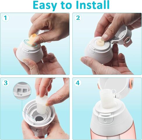 Bottle Filter Mouthpiece Replacement for Brita Water Bottle, Valve Replacement Accessories for Brita Filter Bottle, 3PC Silicone Mouthpiece, 4PC Filter Cartridges, Filter Bottle Parts in Kuwait