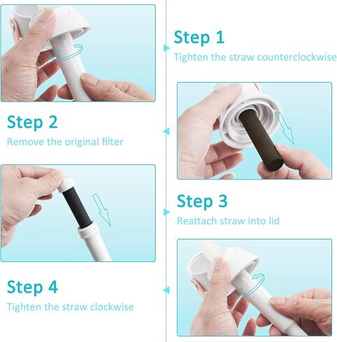 Bottle Filter Mouthpiece Replacement for Brita Water Bottle, Valve Replacement Accessories for Brita Filter Bottle, 3PC Silicone Mouthpiece, 4PC Filter Cartridges, Filter Bottle Parts in Kuwait