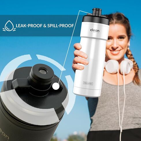 Bike Water Bottles | Insulated Bike Water Bottle | Easy Clean Nozzle, Easy Squeeze | Cycling Mountain Fitness Water Bottle | Gym Sport Bottle | (Green, Sport 20) in Saudi Arabia