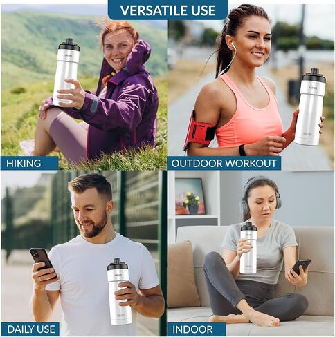 Bike Water Bottles | Insulated Bike Water Bottle | Easy Clean Nozzle, Easy Squeeze | Cycling Mountain Fitness Water Bottle | Gym Sport Bottle | (Green, Sport 20) in Saudi Arabia