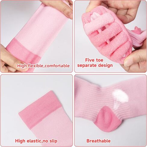 Klmnop Women Long Yoga Sport Gym Five Toe Separator Socks Foot Alignment Pain Comfort Massage Toeless Socks in Saudi Arabia