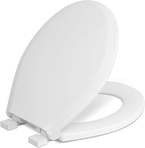 Centoco Lift-Off, Round Toilet Seat, Lift and Clean, Closed Front with Cover, Plastic, Made in the USA, 4100LC-001, White in Saudi Arabia